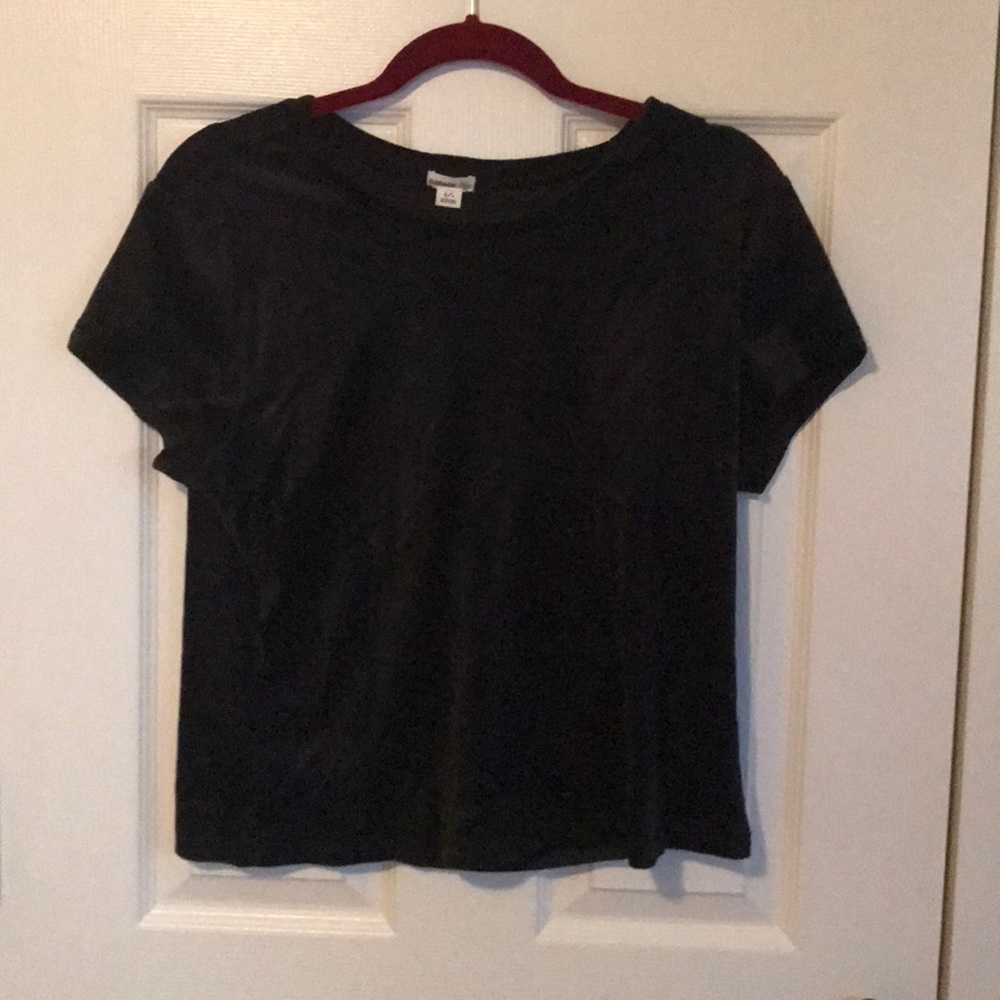 Garage Cropped Velvet TShirt NEW WITH TAGS